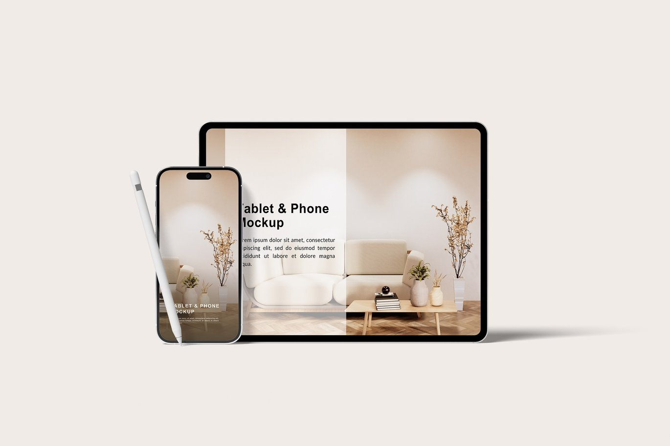 图片[3]-Tablet With Phone Mockup（835640）-技能树